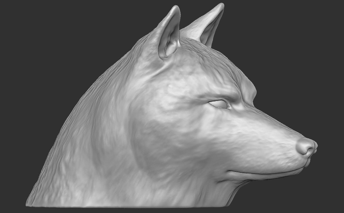 Wolf head for 3D printing 3D print model_12