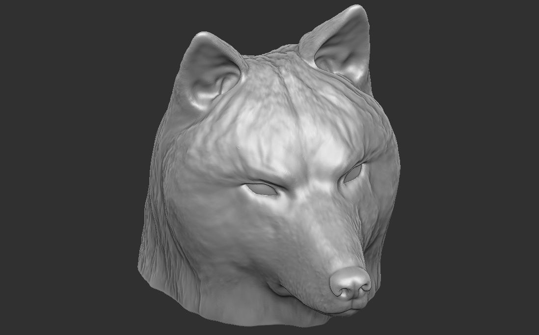 Wolf head for 3D printing 3D print model_22