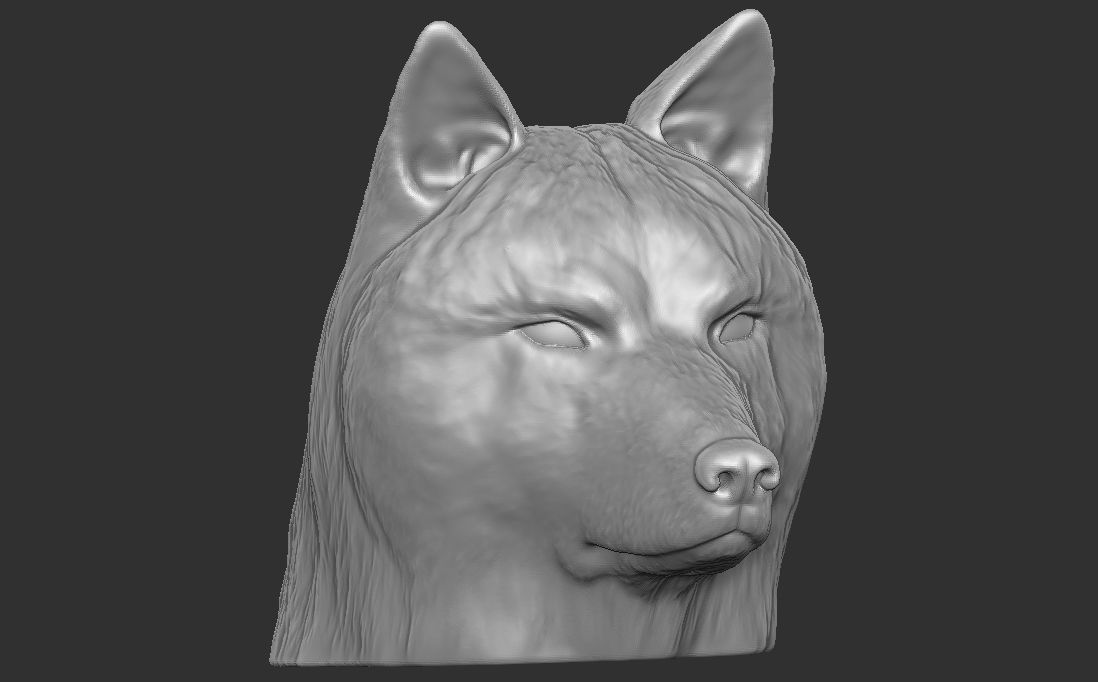 Wolf head for 3D printing 3D print model_15