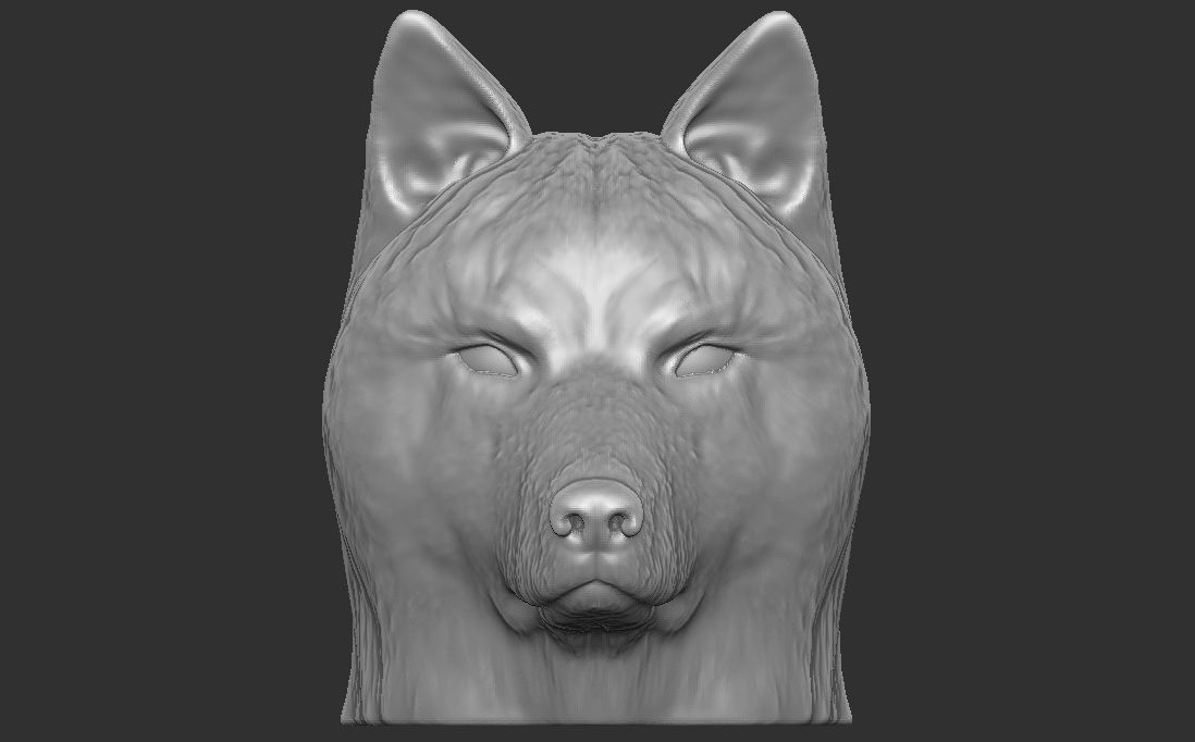 Wolf head for 3D printing 3D print model_3