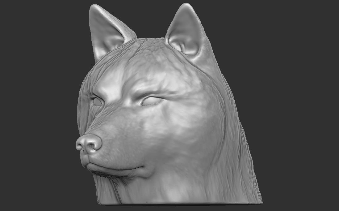 Wolf head for 3D printing 3D print model_5