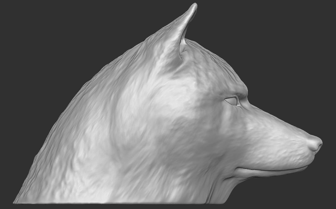 Wolf head for 3D printing 3D print model_11