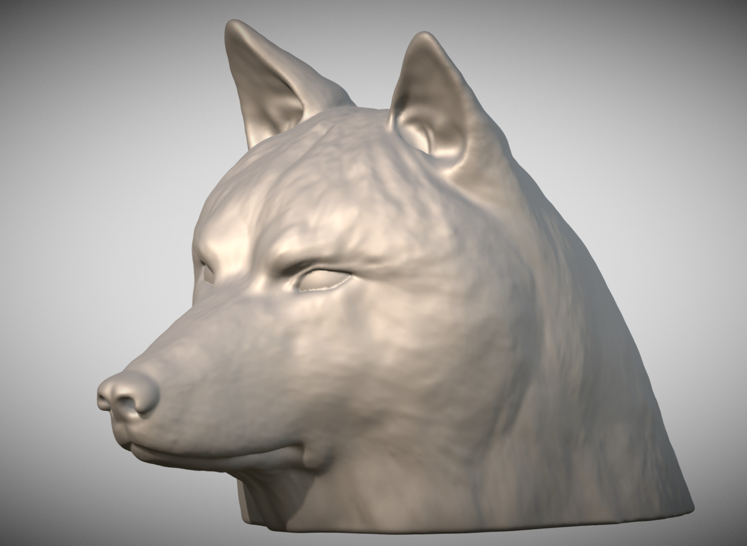 Wolf head for 3D printing 3D print model_1