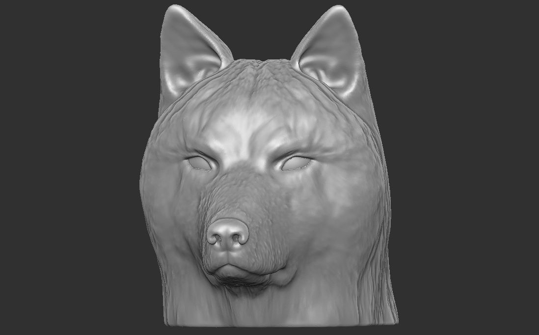 Wolf head for 3D printing 3D print model_4