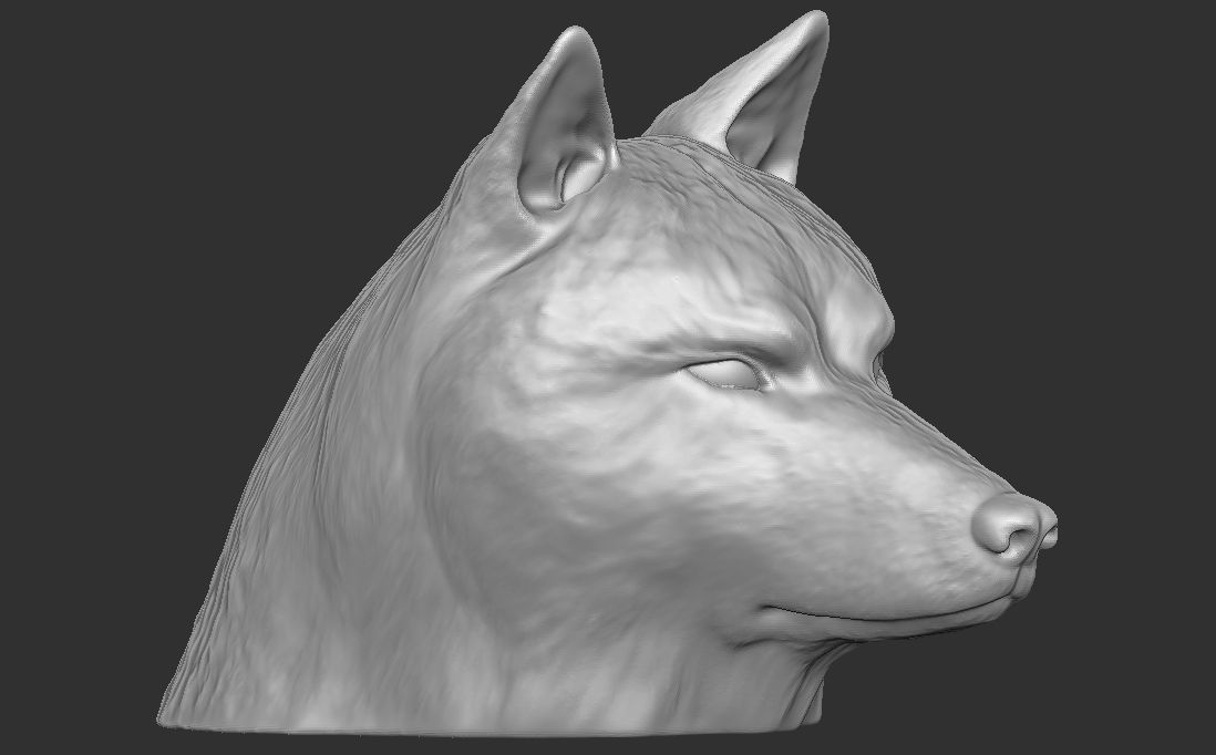 Wolf head for 3D printing 3D print model_13