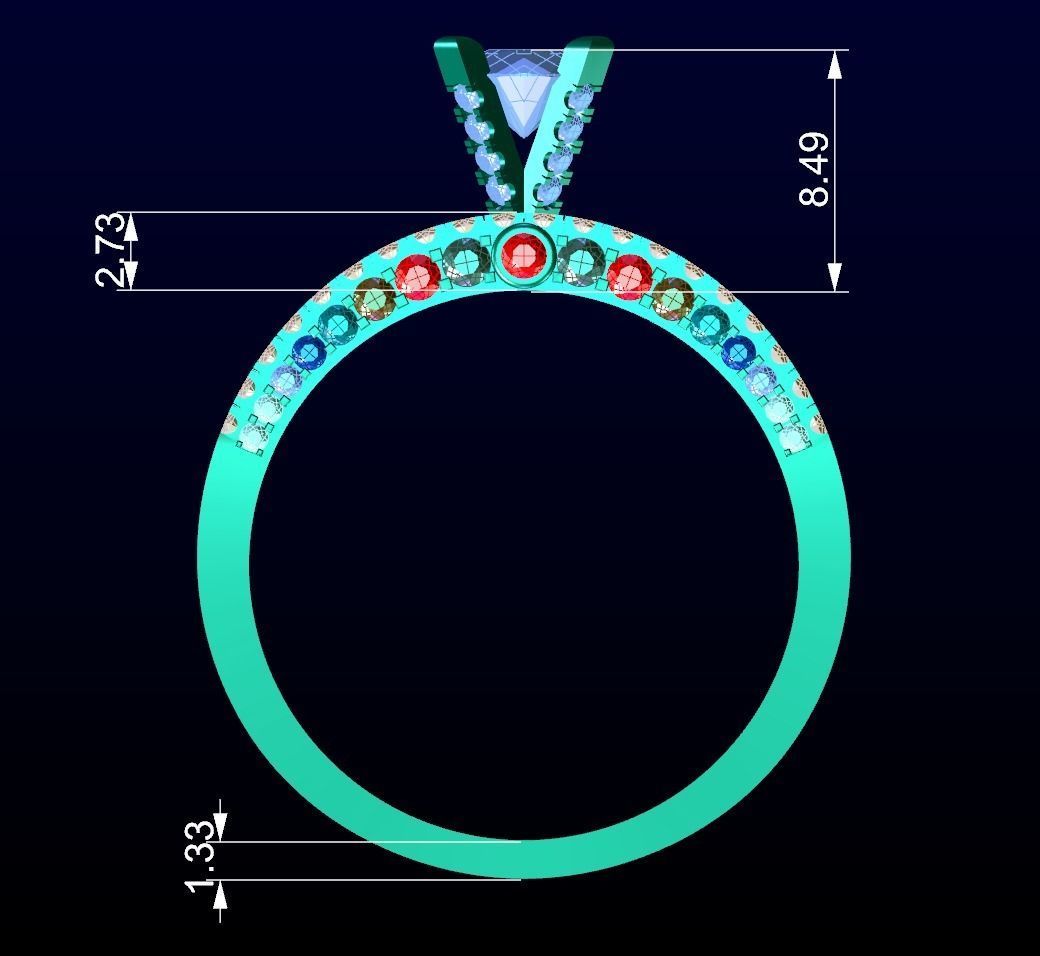 Engagement Ring 56 3D print model_6