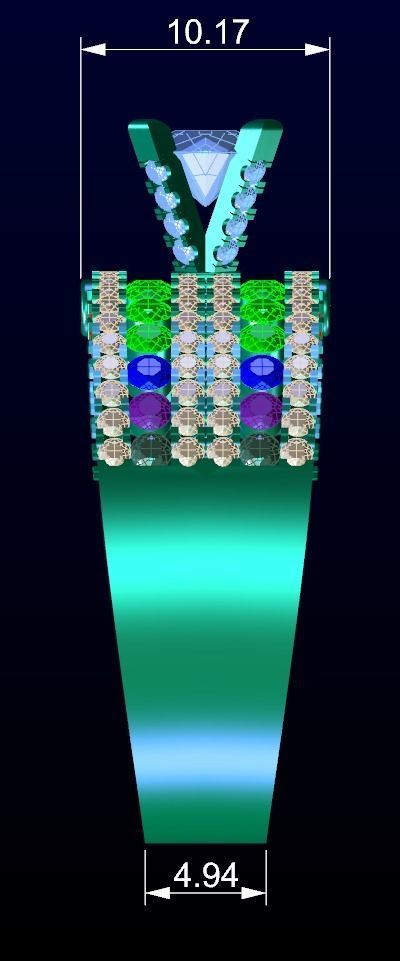 Engagement Ring 56 3D print model_7