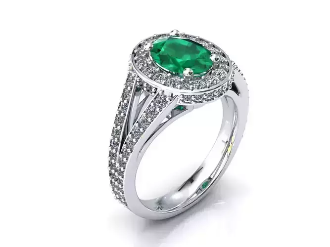 Emerald Oval Ring 6x8mm