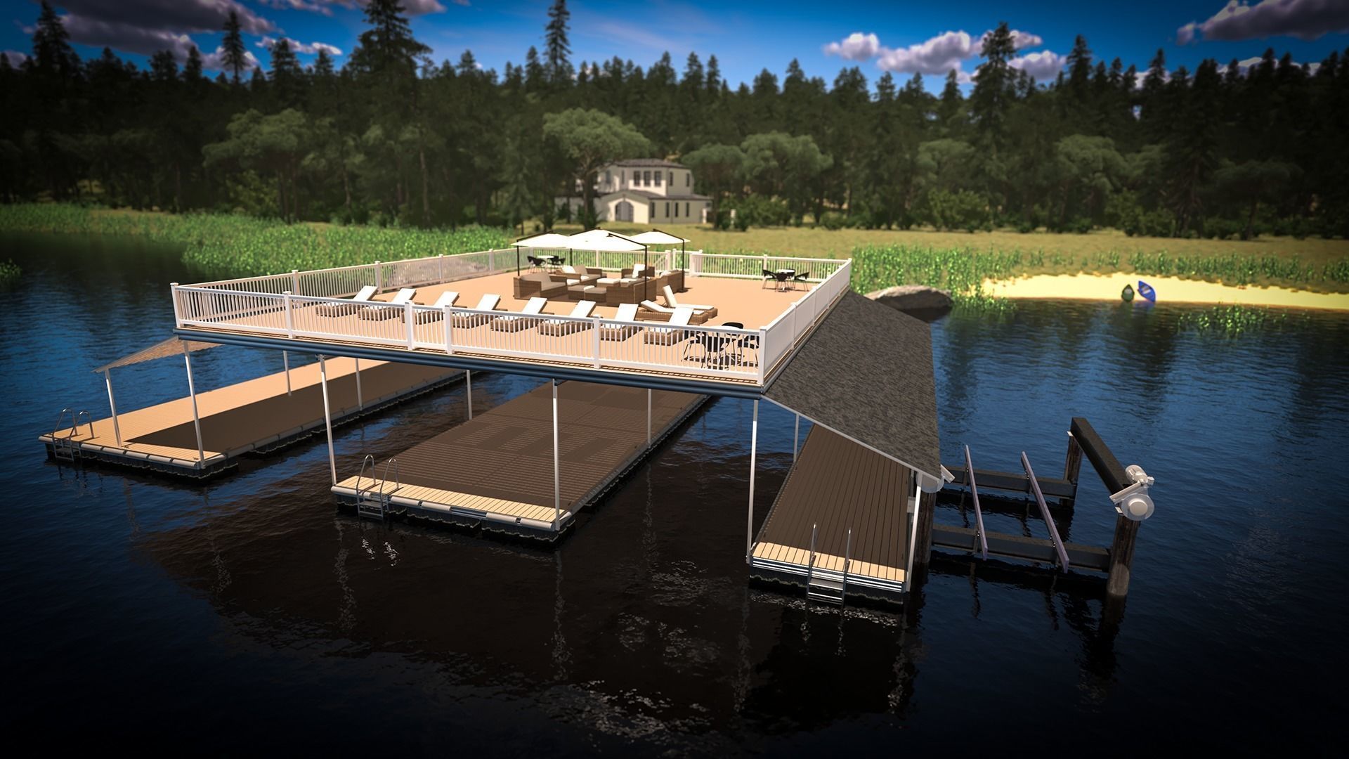 Floating Pier - Dock Deluxe 3D model_45