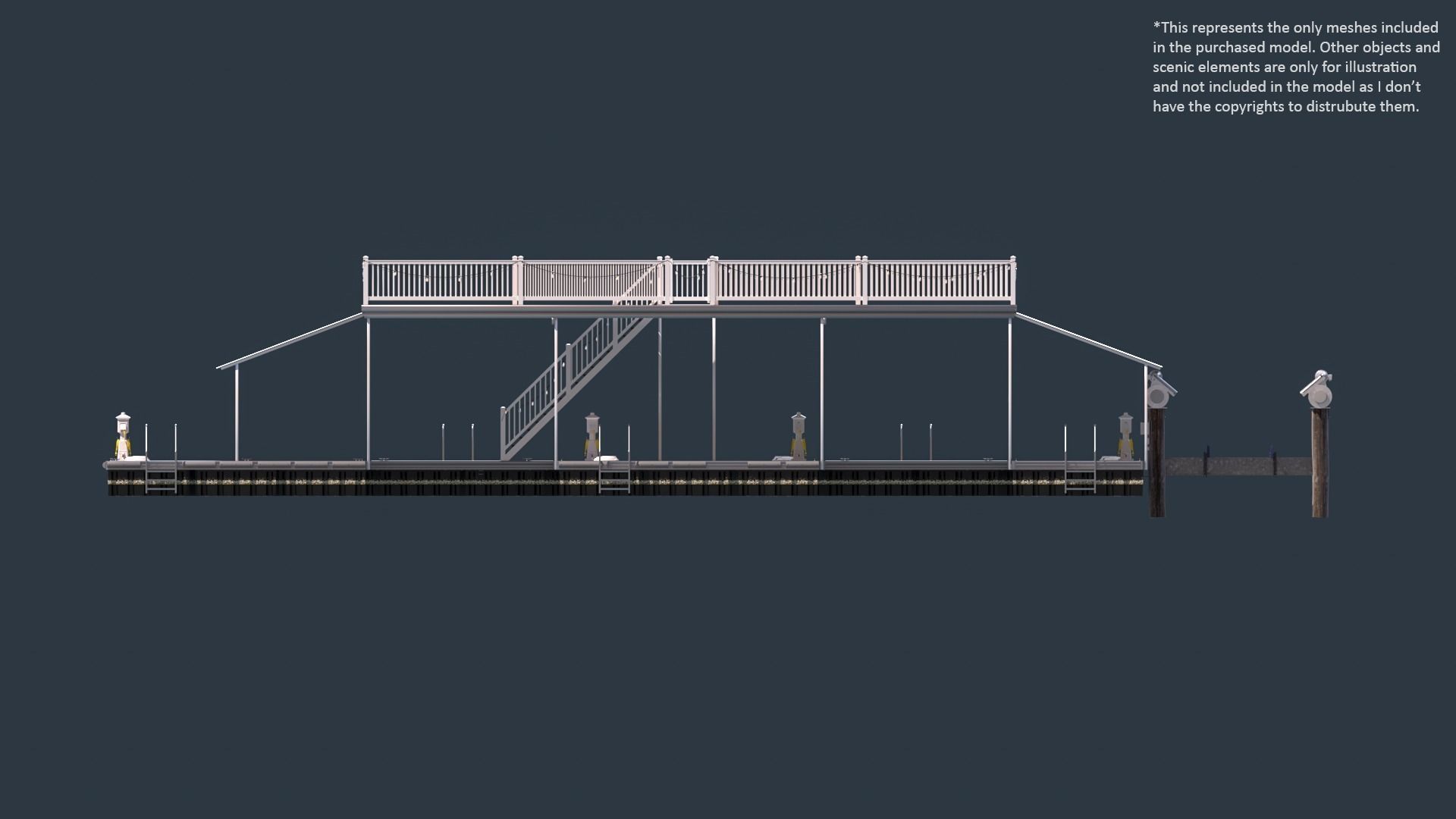 Floating Pier - Dock Deluxe 3D model_18