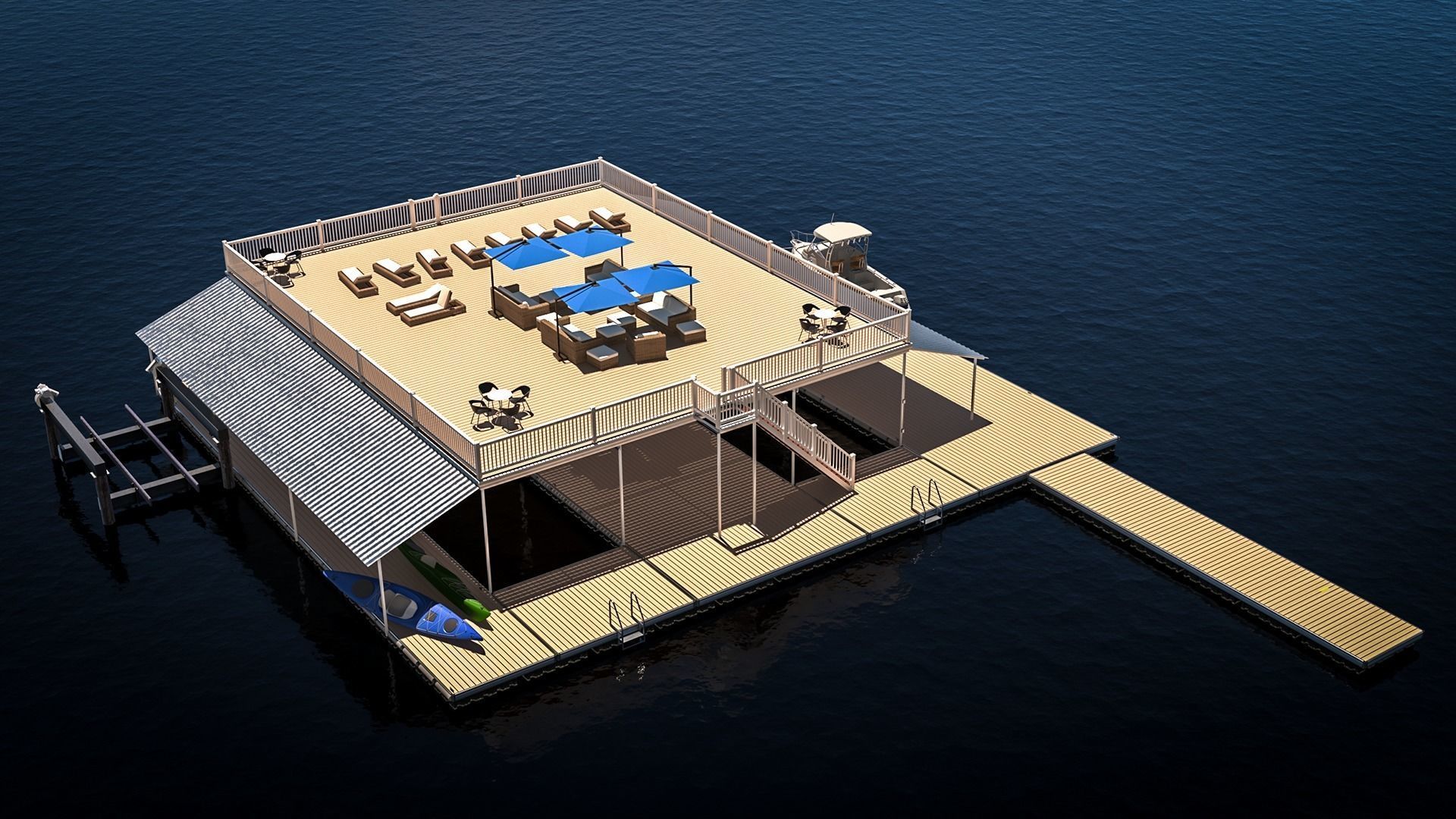 Floating Pier - Dock Deluxe 3D model_6