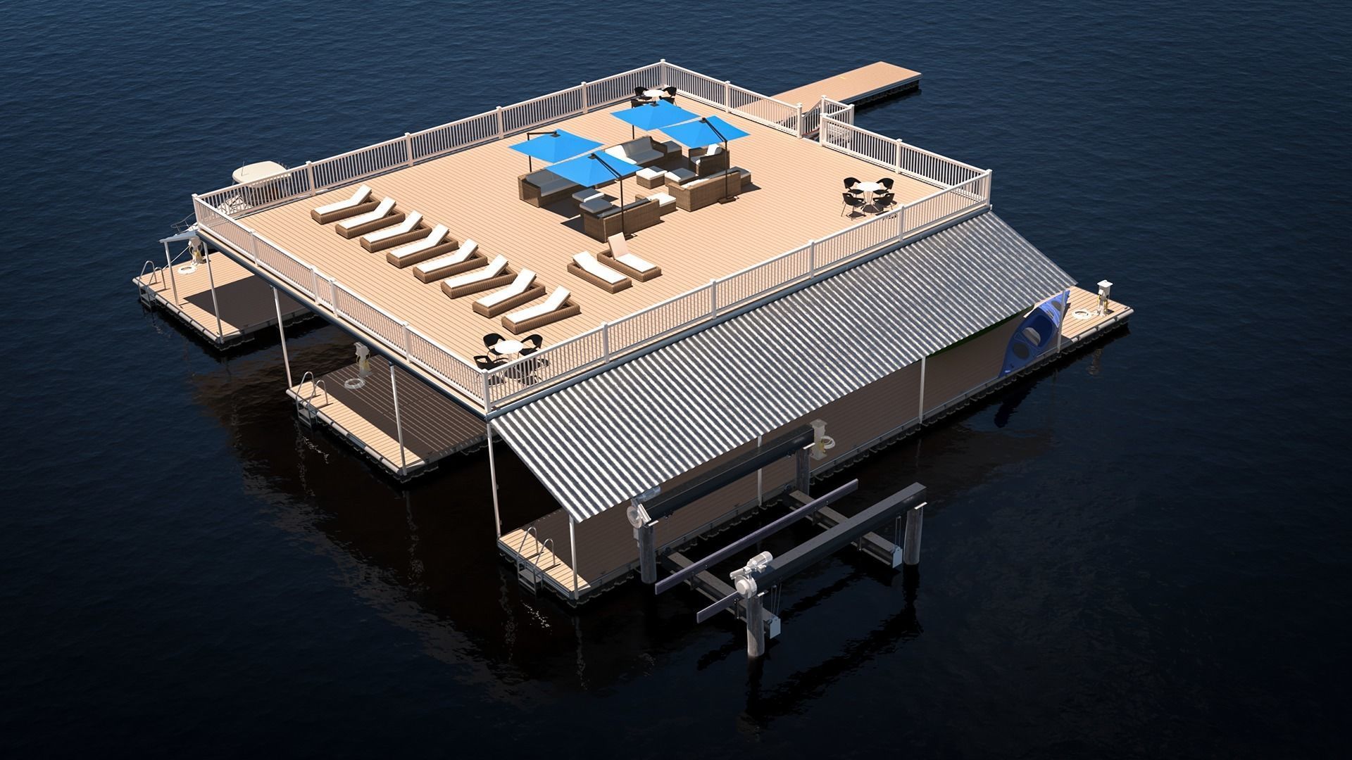 Floating Pier - Dock Deluxe 3D model_4
