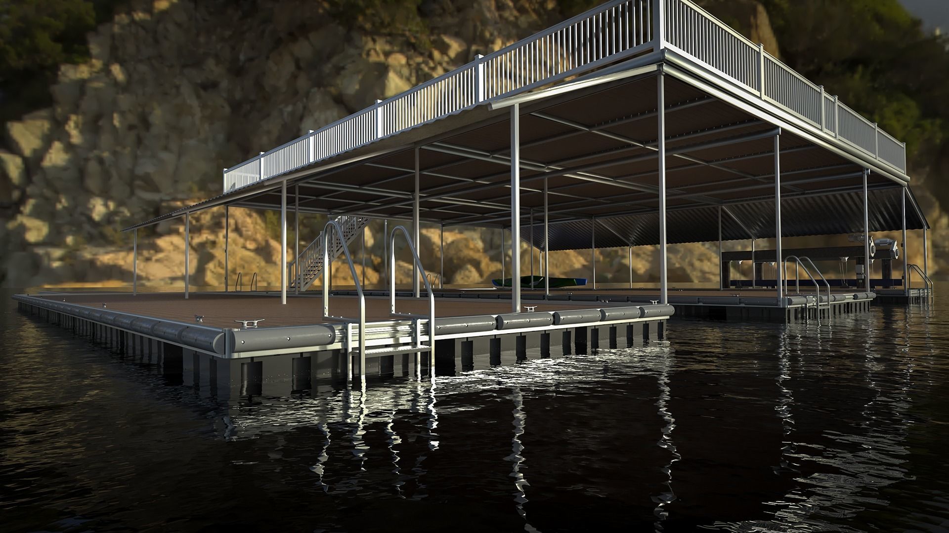 Floating Pier - Dock Deluxe 3D model_7