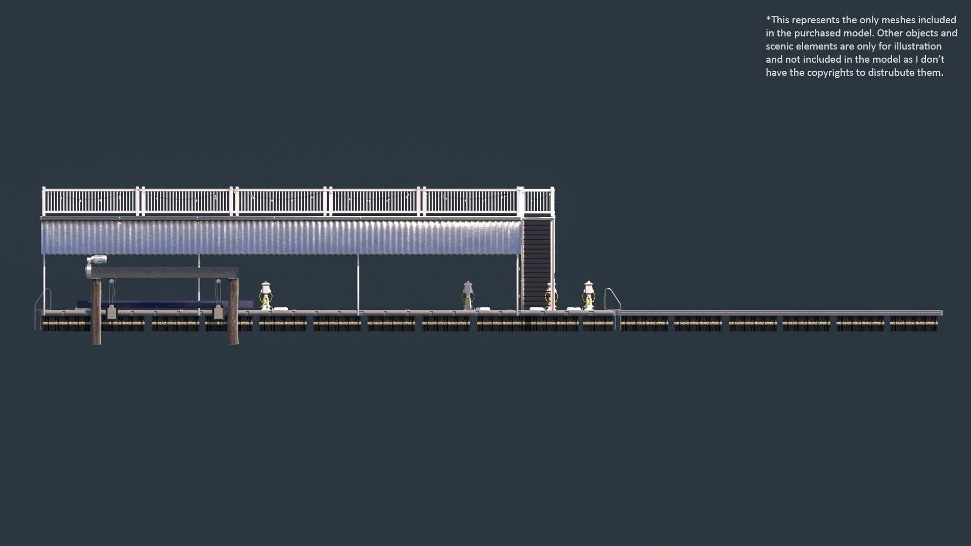 Floating Pier - Dock Deluxe 3D model_21