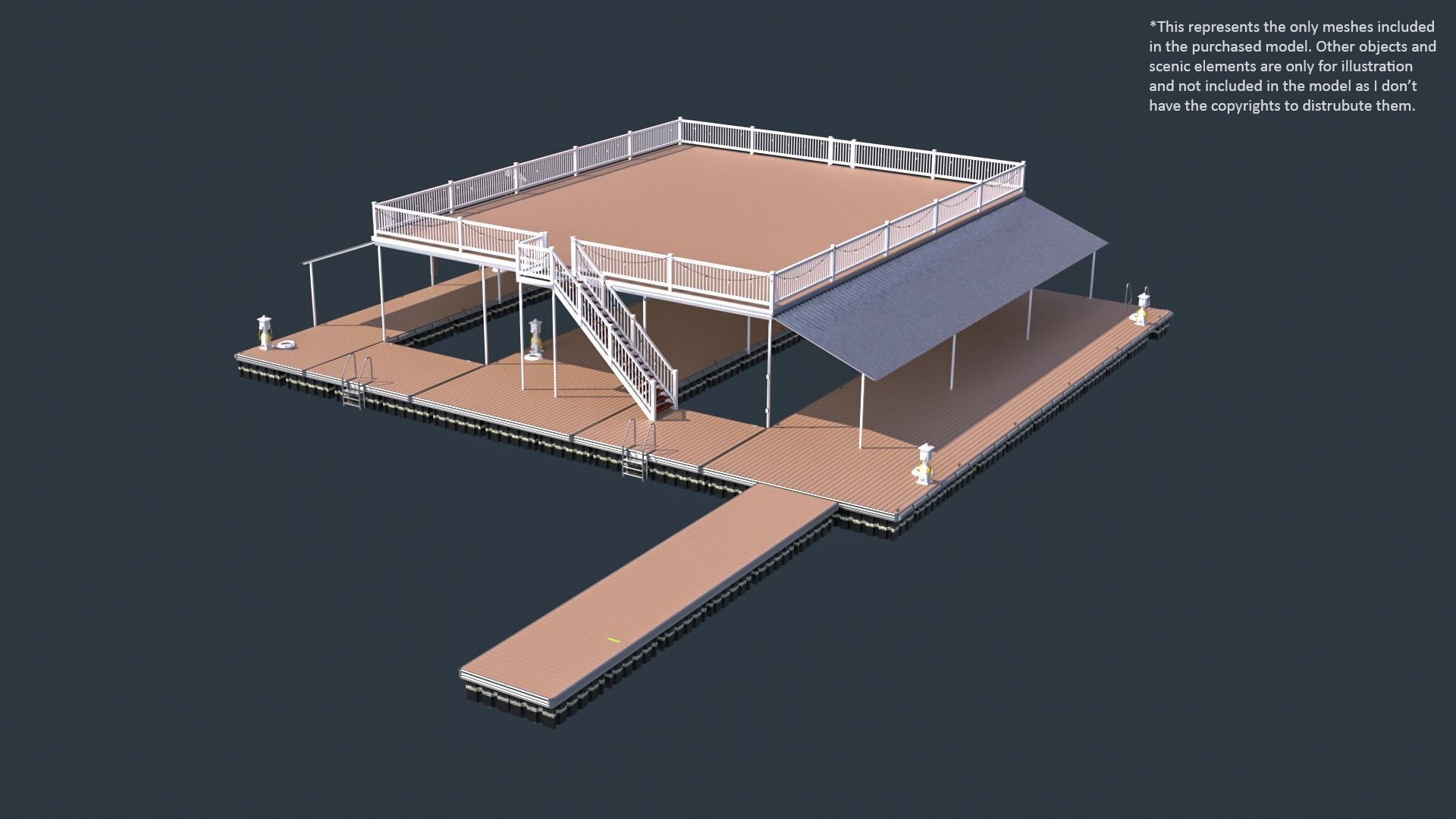 Floating Pier - Dock Deluxe 3D model_14