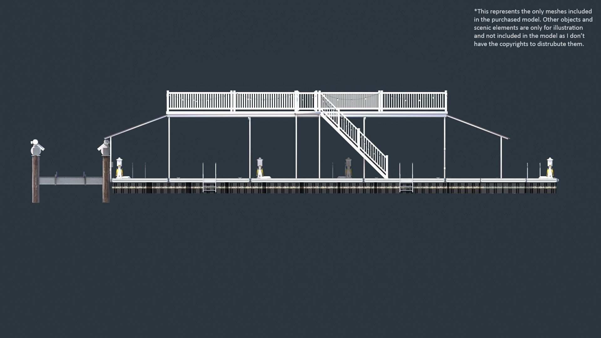 Floating Pier - Dock Deluxe 3D model_20
