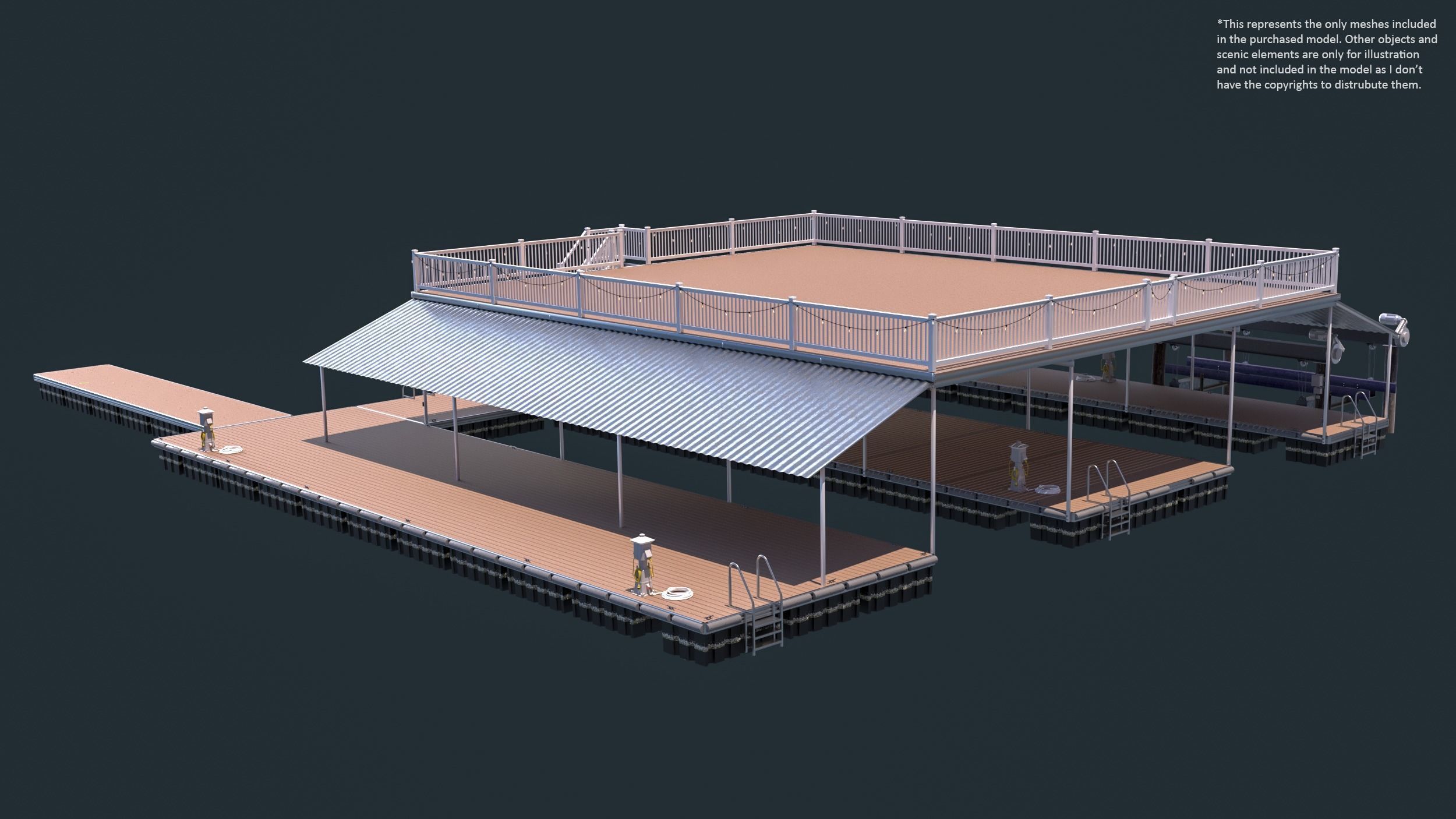 Floating Pier - Dock Deluxe 3D model_17