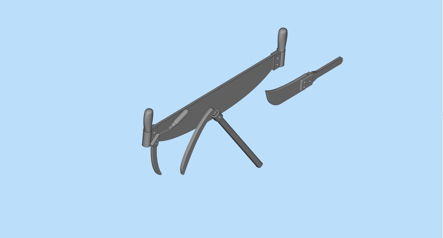 PrintablesSTL Sickle Scythe Old Farm Tool saw and machete Free 3D print model_7