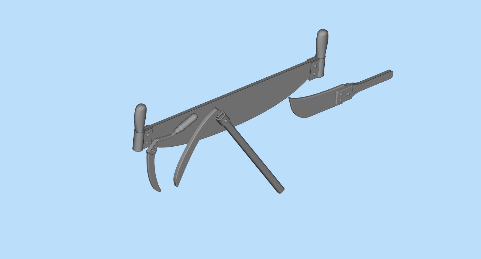 PrintablesSTL Sickle Scythe Old Farm Tool saw and machete Free 3D print model_2