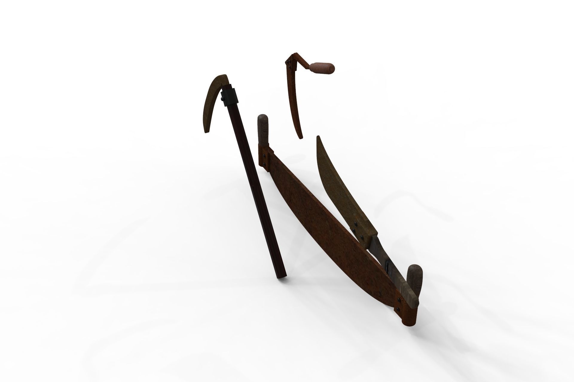 PrintablesSTL Sickle Scythe Old Farm Tool saw and machete Free 3D print model_13