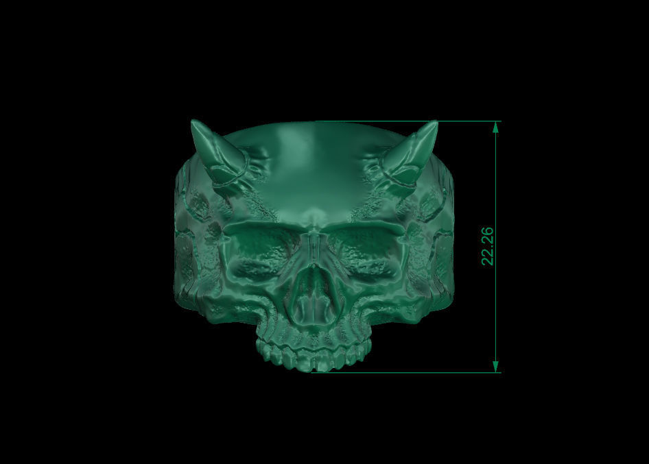 Skull Ring 3D print model_8