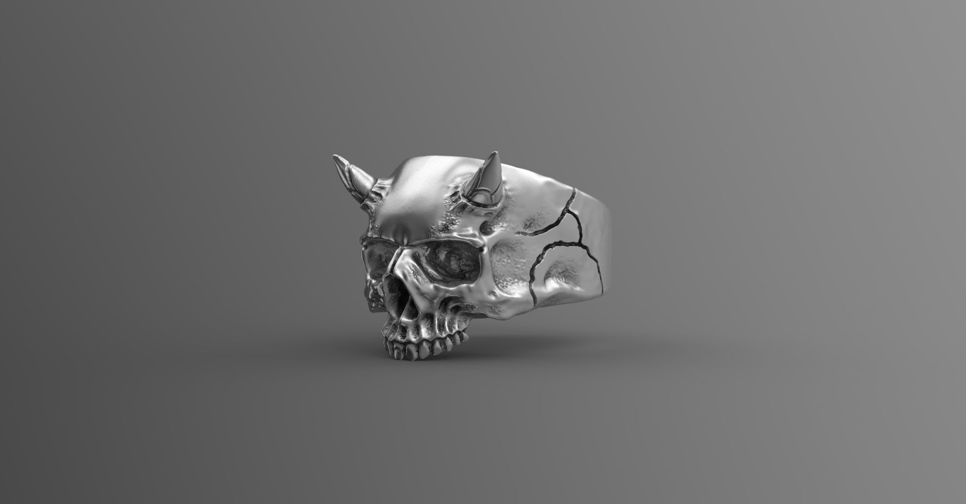 Skull Ring 3D print model_1