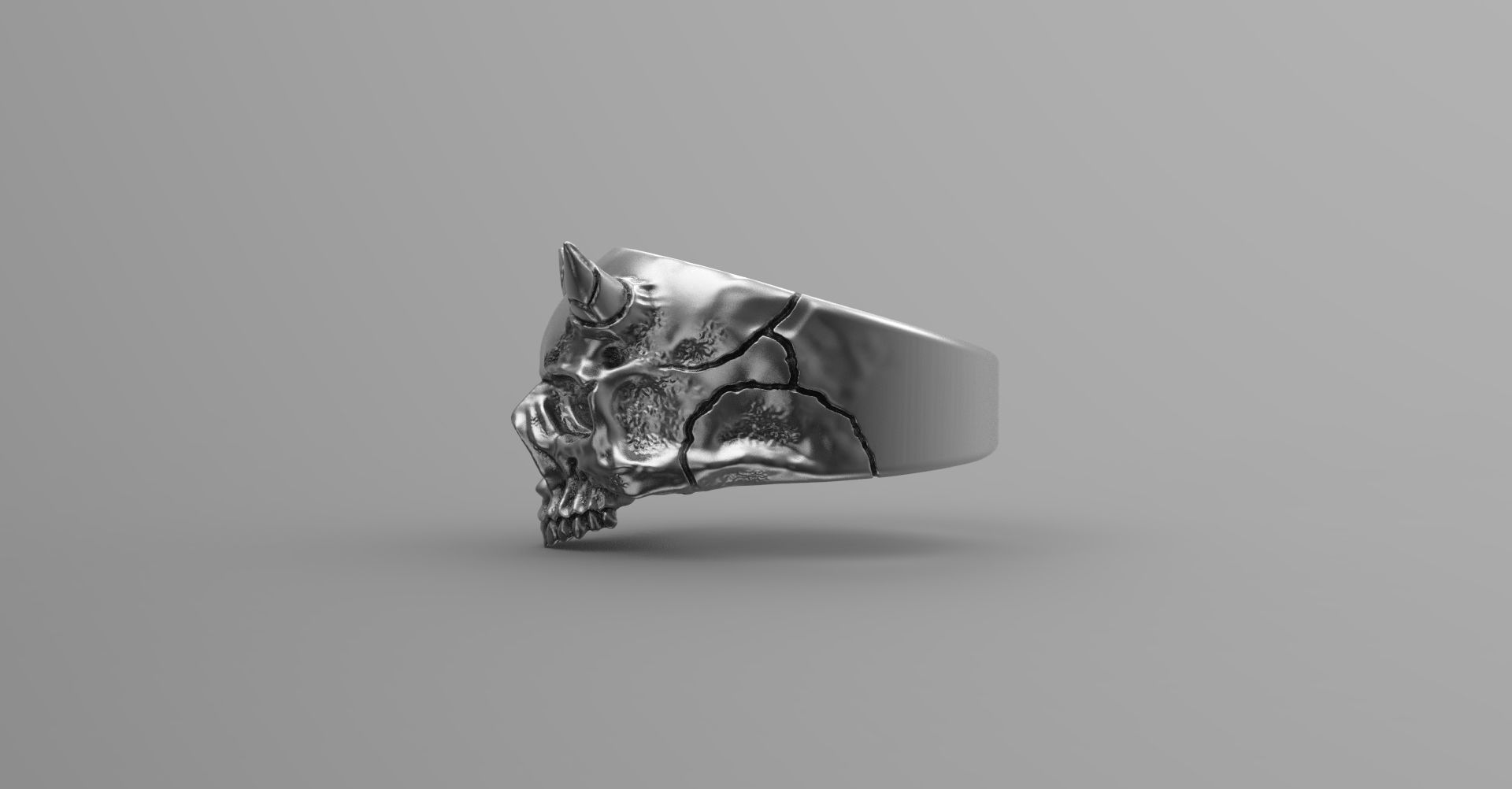 Skull Ring 3D print model_2