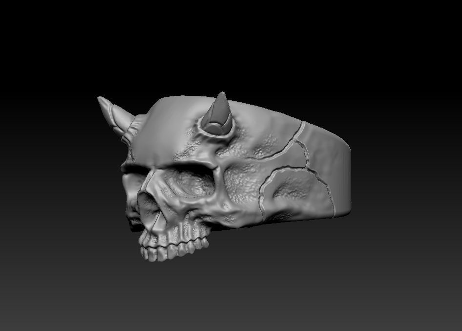 Skull Ring 3D print model_5