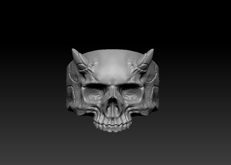 Skull Ring 3D print model_4