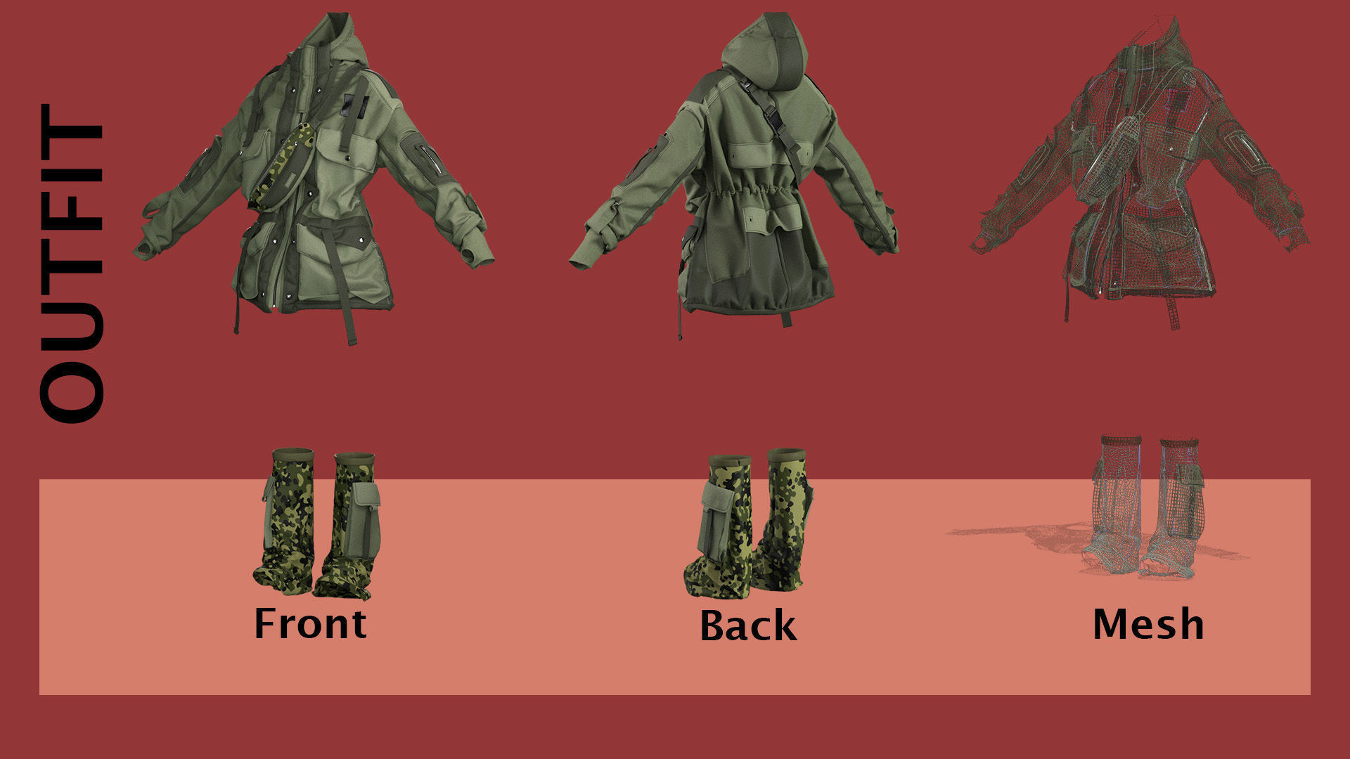 Army Female Outfit PLUS Video Tutorial 3D model_2