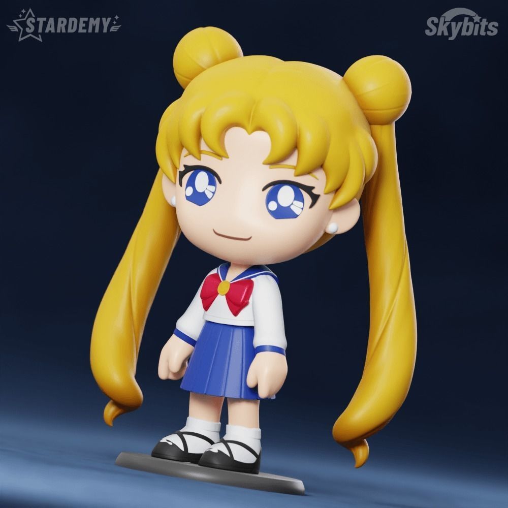 USAGI CHIBI BUNNY 3 EXPRESSIONS 2 BODIES NO SUPPORTS SAILOR MOON 3D print model_6