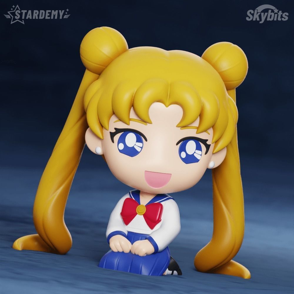 USAGI CHIBI BUNNY 3 EXPRESSIONS 2 BODIES NO SUPPORTS SAILOR MOON 3D print model_9