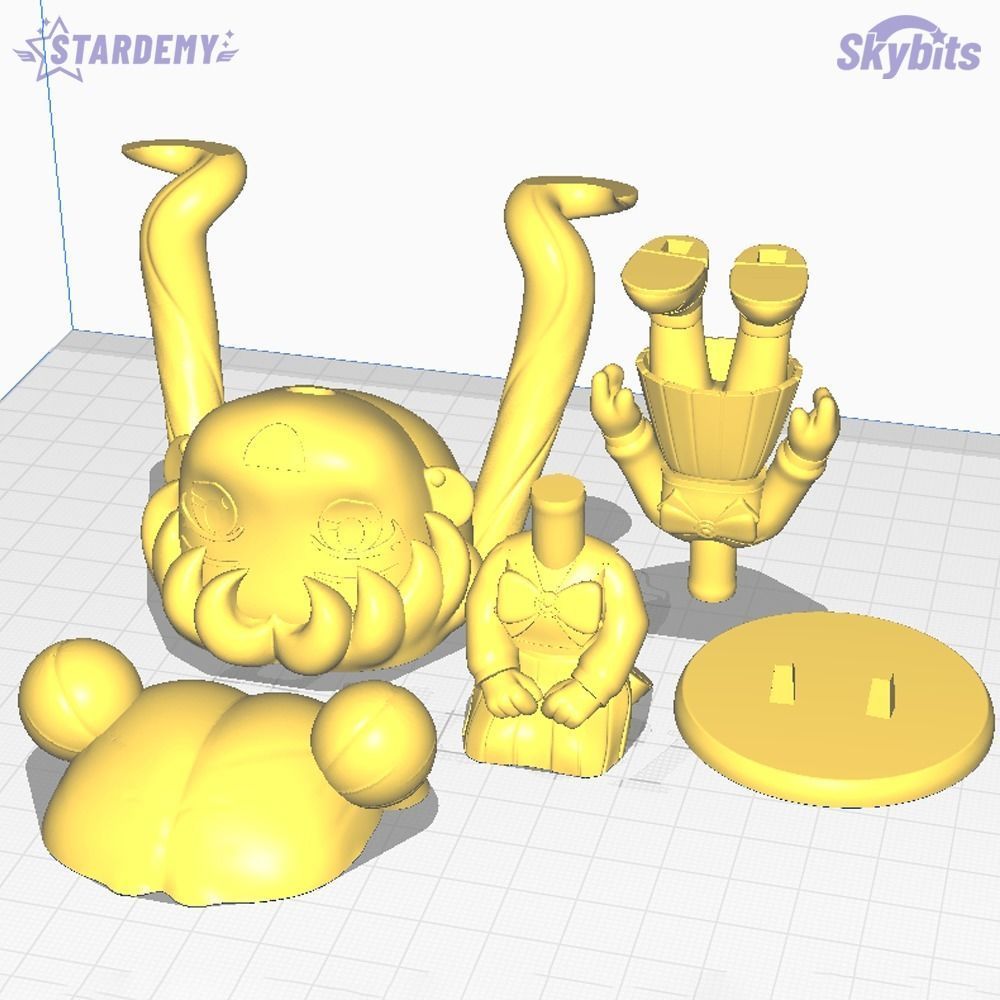 USAGI CHIBI BUNNY 3 EXPRESSIONS 2 BODIES NO SUPPORTS SAILOR MOON 3D print model_5