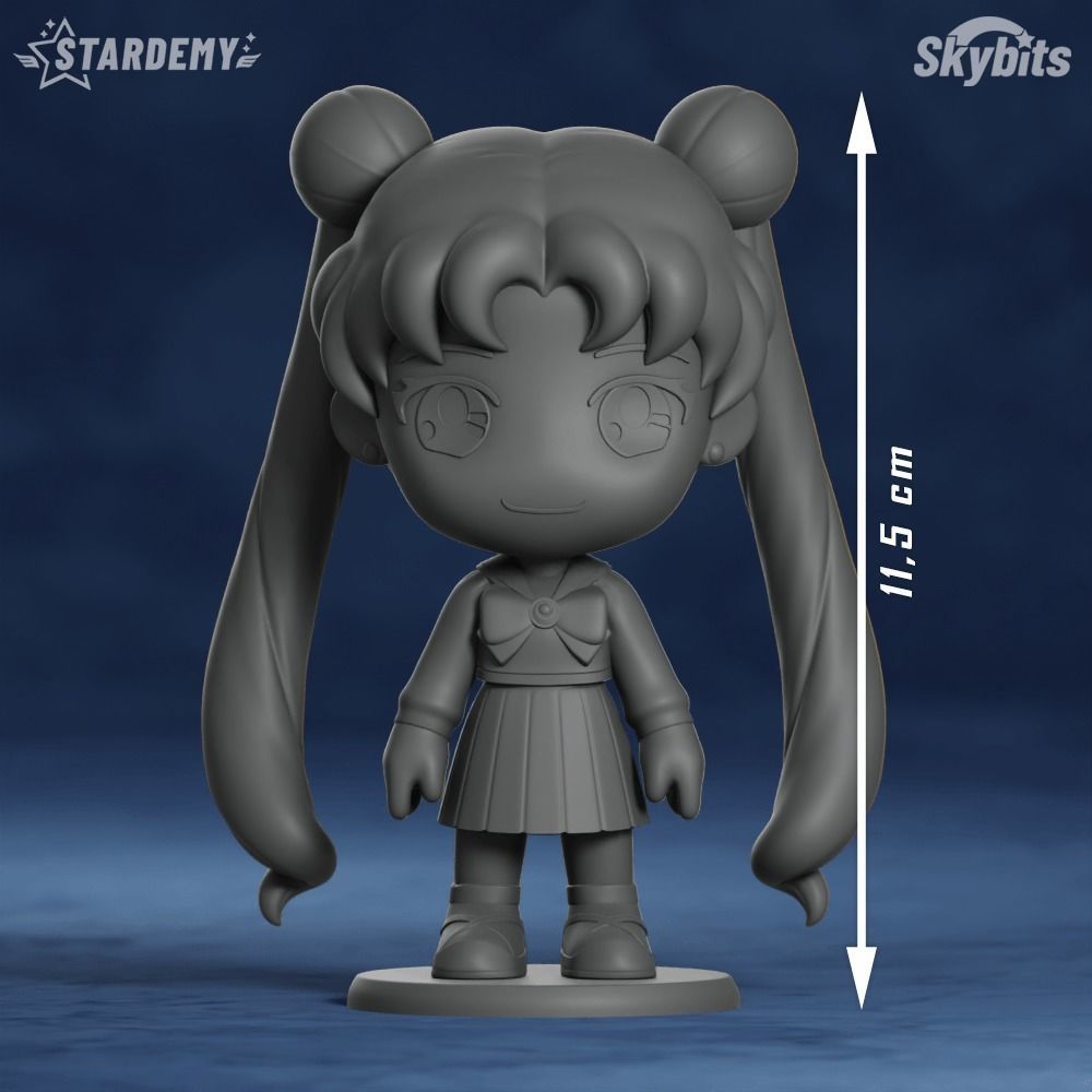 USAGI CHIBI BUNNY 3 EXPRESSIONS 2 BODIES NO SUPPORTS SAILOR MOON 3D print model_3
