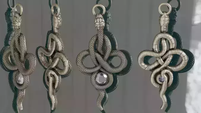 Snake Pendant With Diamond 