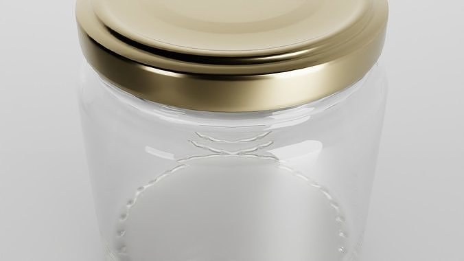 Glass jar small Low-poly 3D model 5
