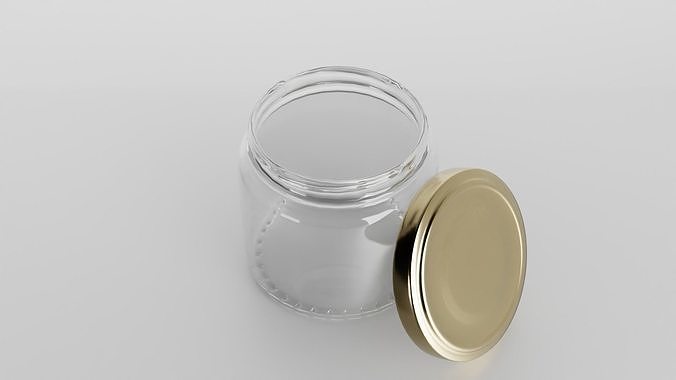 Glass jar small Low-poly 3D model 7