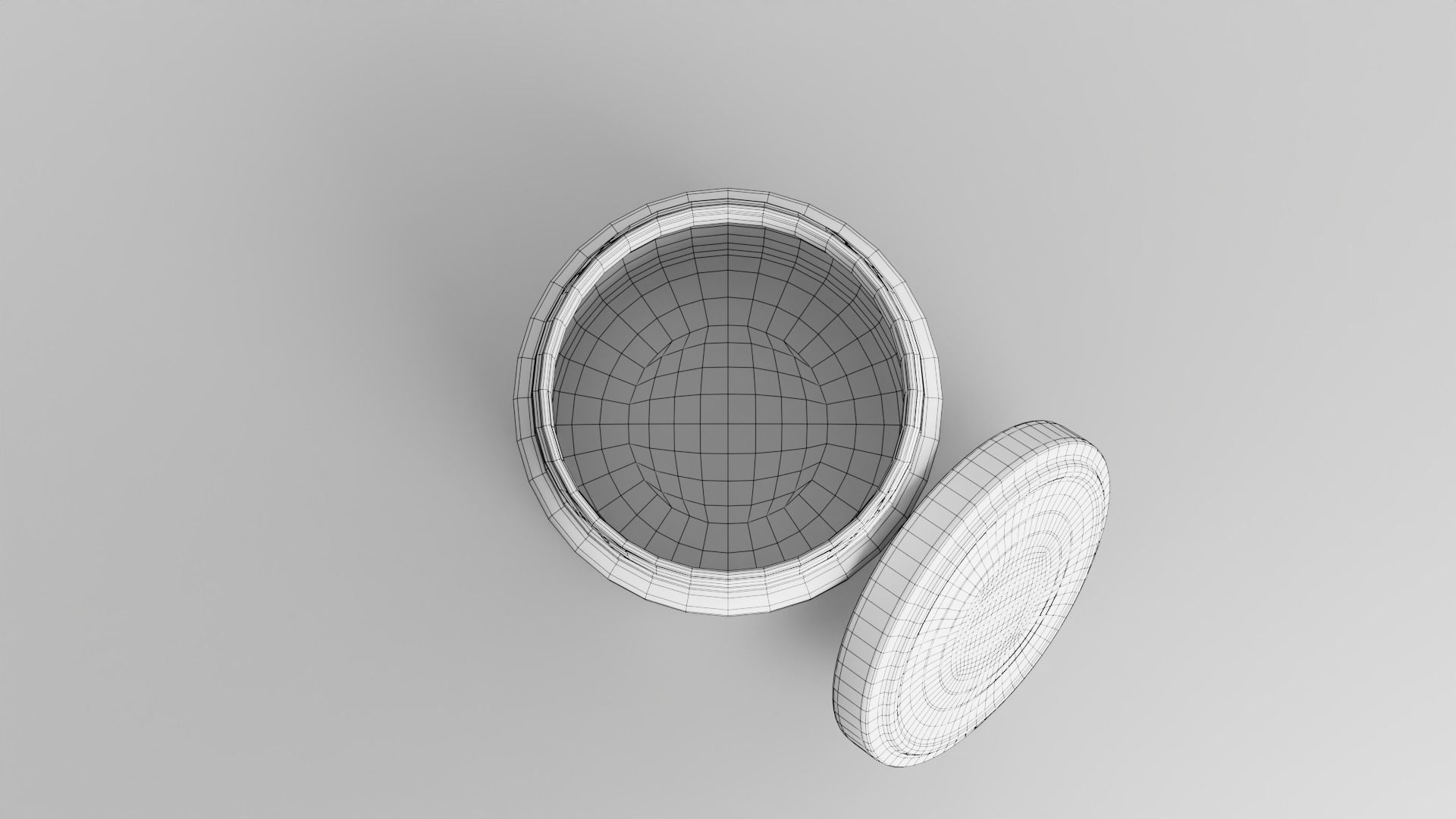 Glass jar small Low-poly 3D model_34