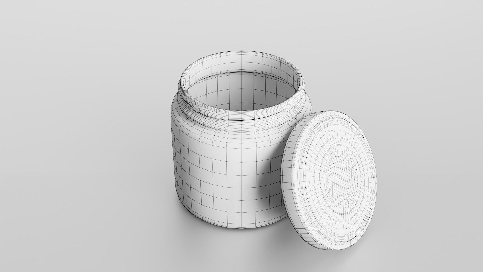 Glass jar small Low-poly 3D model_35