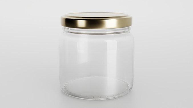 Glass jar small Low-poly 3D model 3