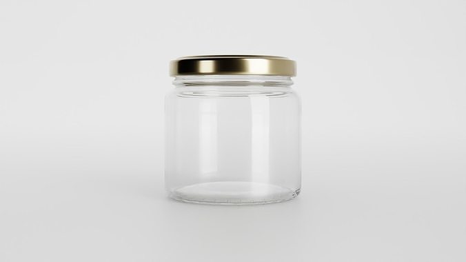 Glass jar small Low-poly 3D model 2