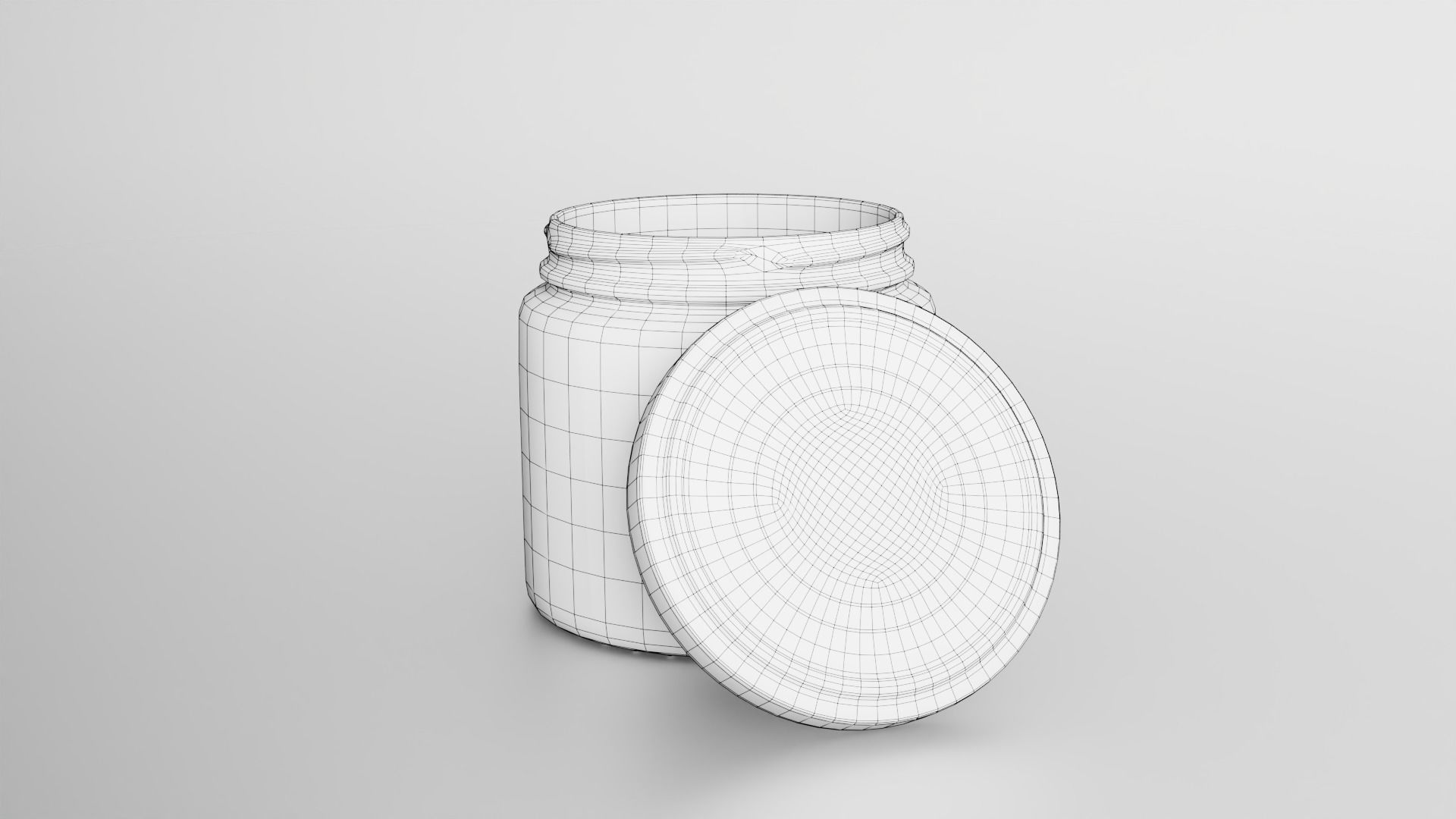 Glass jar small Low-poly 3D model_33