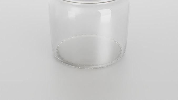Glass jar small Low-poly 3D model 6