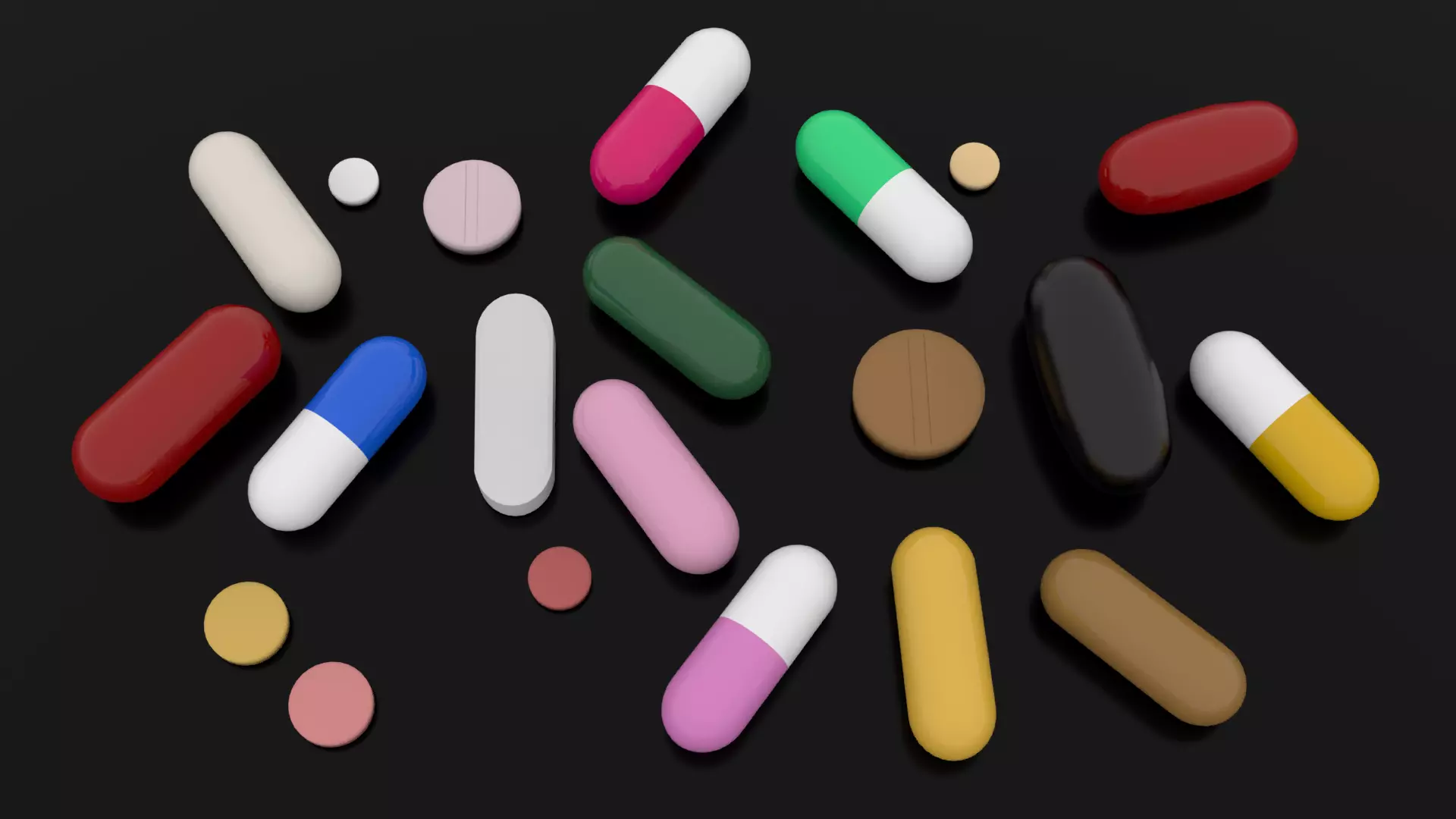 Pills Capsules Drug Medicine Vitamin 3D model