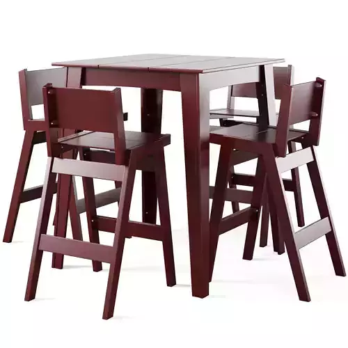 Alfresco Bar Table Square and Bar Stool by Loll designs 3D model