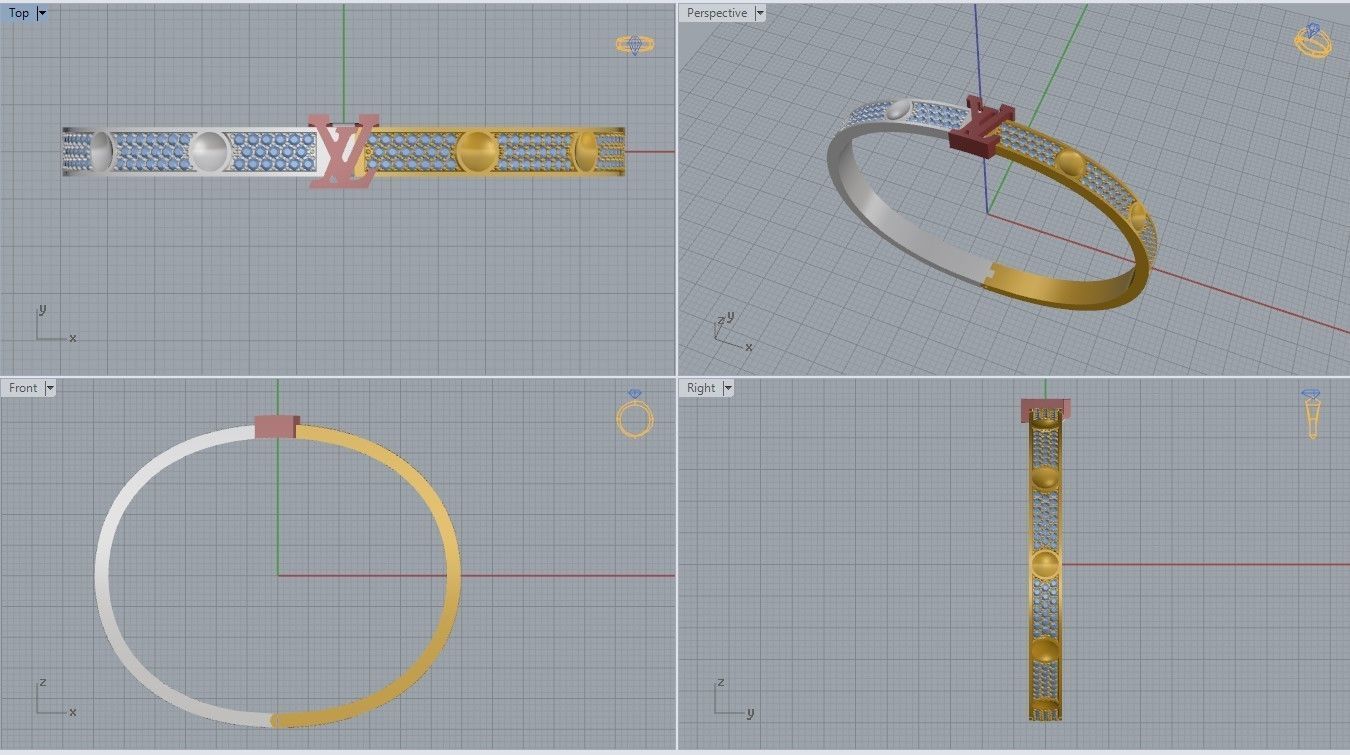 Louis Vuitton Bracelet 3D print model_6