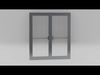 Double storefront glass door 3D model_2