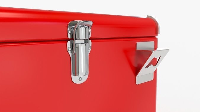 Vintage Metal Cooler 3D model 7