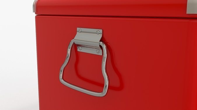 Vintage Metal Cooler 3D model 6