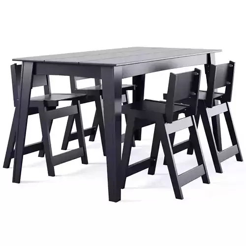 Alfresco Counter Table and Counter Stool by Loll designs 3D model